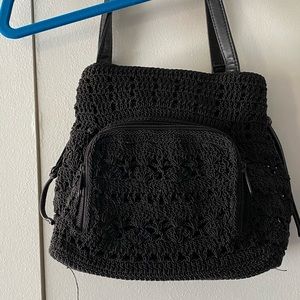 Crocheted Black Purse